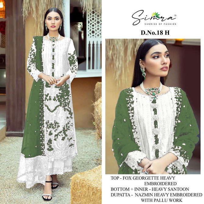 Simra S 18 E To H Georgette Pakistani Suits Catalog